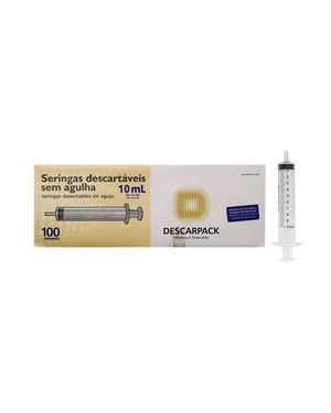 Seringa 10 ml sem Agulha Bico Slip - Caixa com 100 Unidades