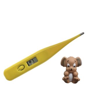 Termômetro Kids com Bichinho e Display de Cristal Líquido - Amarelo
