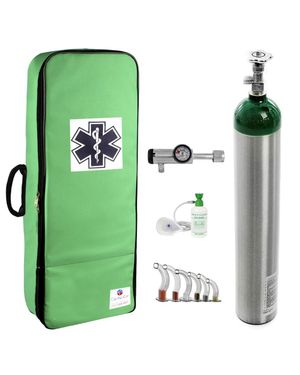 Kit Oxigênio 5L Alumínio com Bolsa Verde Sem Carga Válvula Click