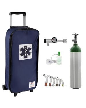 Kit Oxigênio 3L Bolsa Marinho com Rodinhas Sem Carga Válvula Click