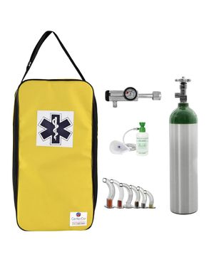 Kit Oxigênio 3L Alumínio com Bolsa Amarela Sem Carga Válvula Click