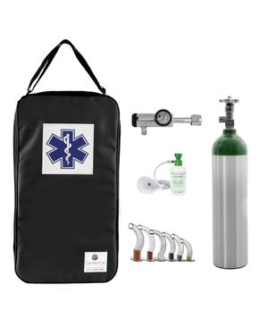 Kit Oxigênio 3L Alumínio com Bolsa Preta Sem Carga Válvula Click