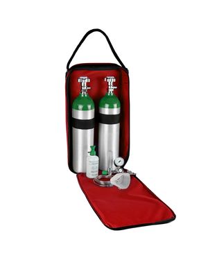 Kit Oxigênio 3L 2 Cilindros Bolsa Vermelha