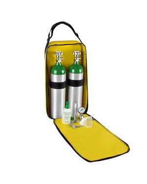 Kit Oxigênio 3L 2 Cilindros Bolsa Amarela