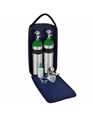 Kit Oxigênio 3L 2 Cilindros Bolsa Marinho